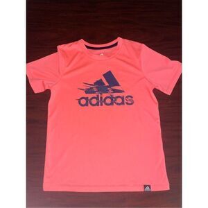 Adidas Aeroready Neon Coral Pink Boys Short Sleeve Tee Size 6